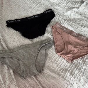 Calvin Klein Womens Panties 3pk - Black, Gray, and Pink Set